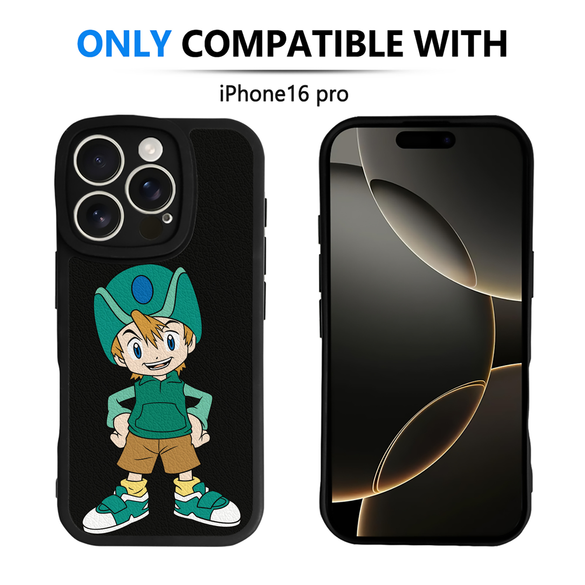 （画像用） Digimon デジタルモンスター/デジモン 【iPhone 16シリーズ対応】シリコンスマホケース（レザー調） 材質：シリコン